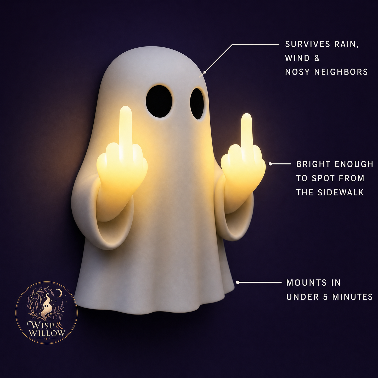 Wisp&Willow™ Middle Figer Ghost Night Light